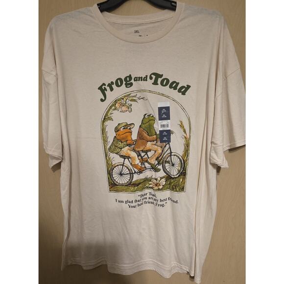 Frog and Toad Best Friend Beige Graphic T-Shirt 3XL NWT Grapic - Picture 2 of 7